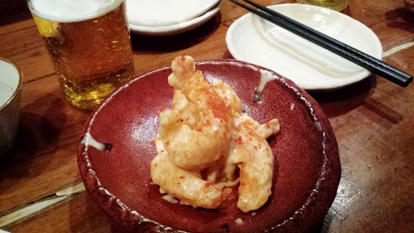 Spicy prawns with mayonaise