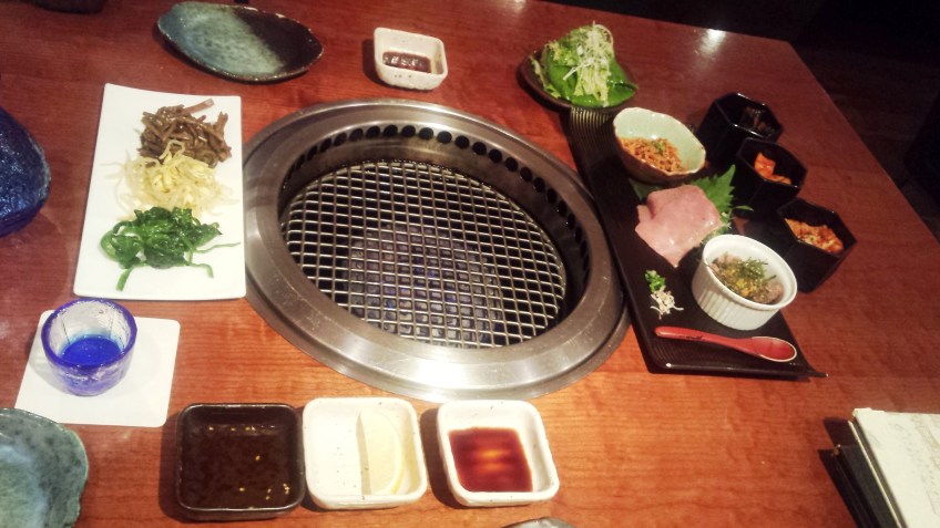 Grill built in the table