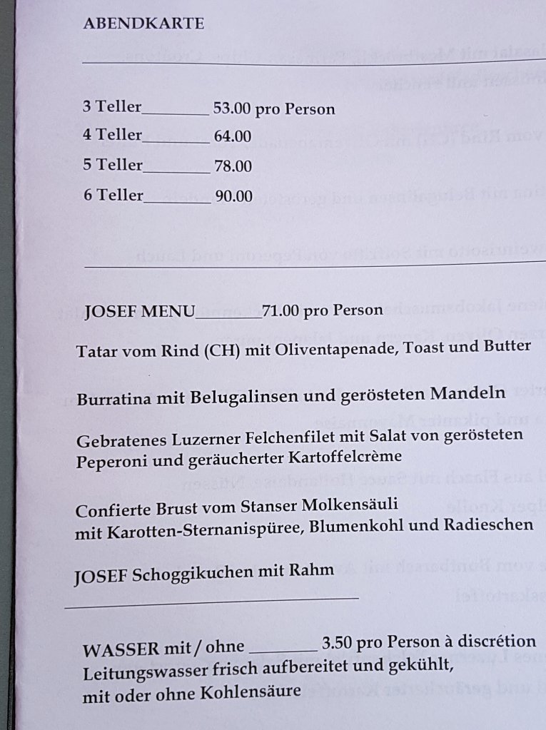 Restaurant Josef, Zurich