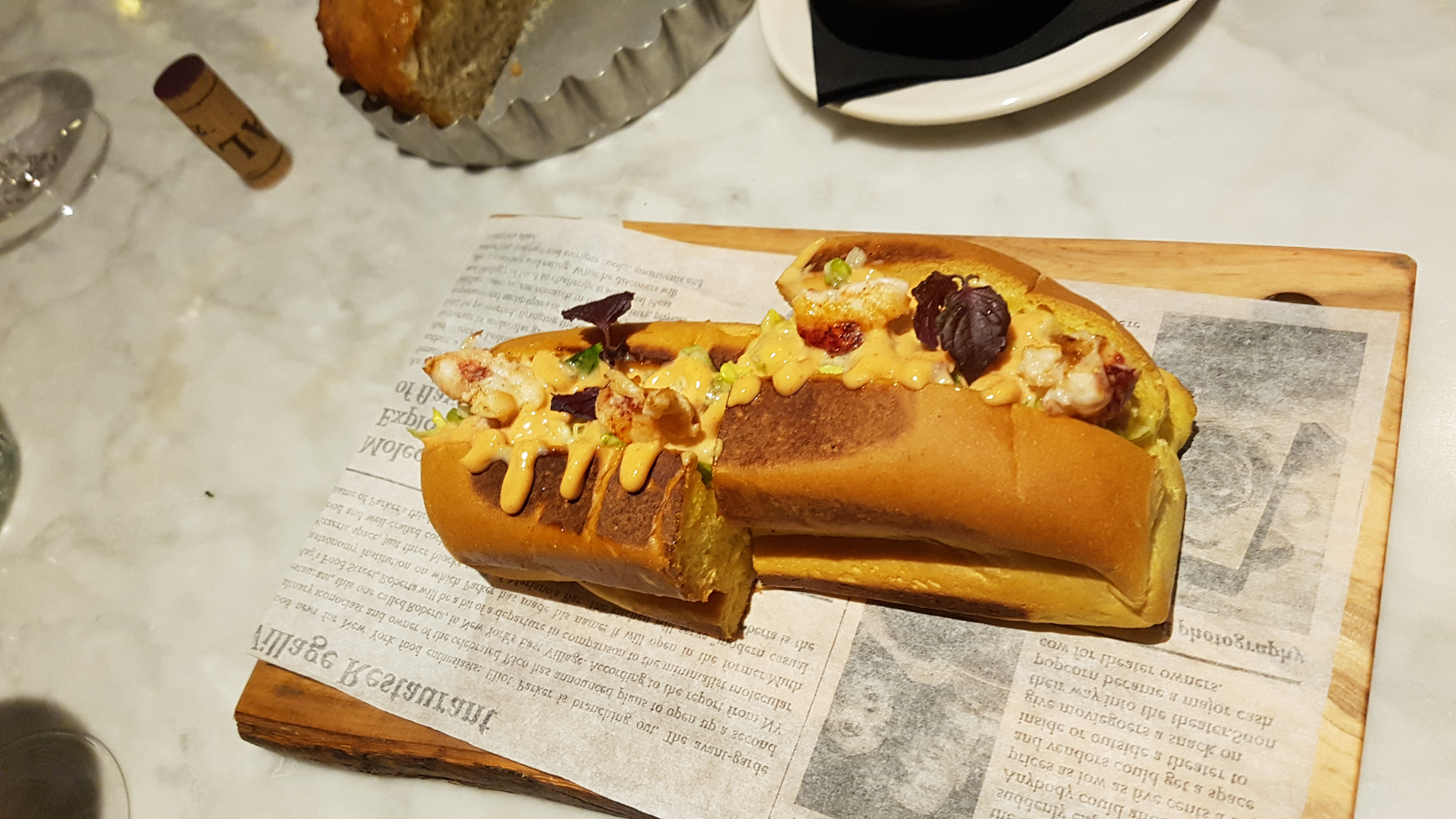 Lobster roll on brioche bread