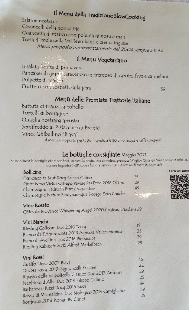 Trattoria Visconti - menu