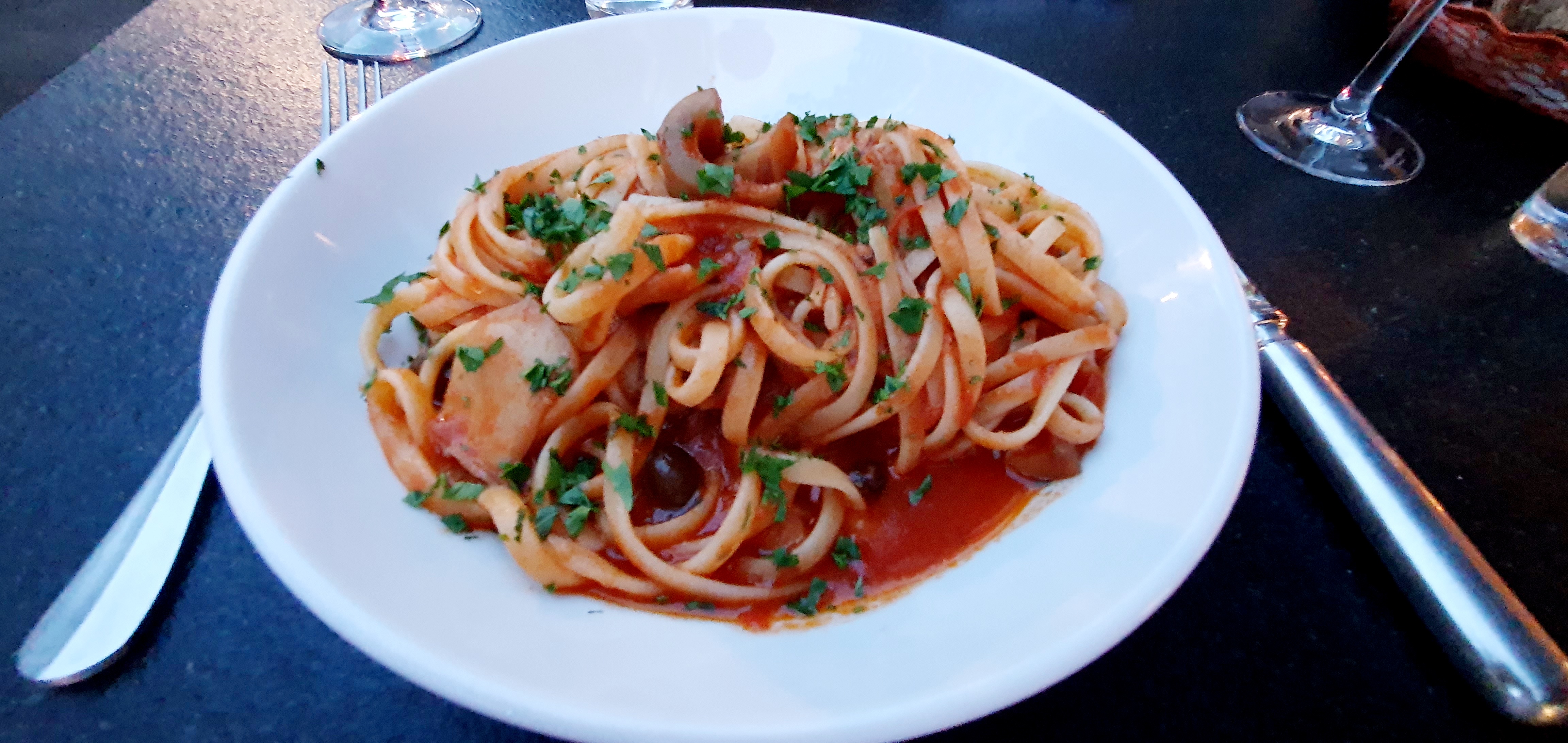 Tagliatelle with octopus